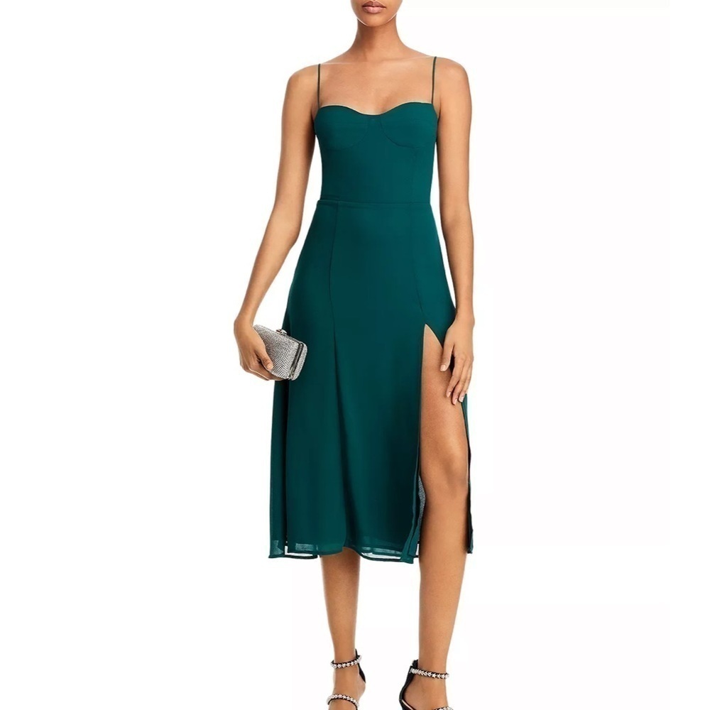 Aqua Corset Midi Dress Size Large NWT